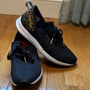 New Balance Black and Leopard slip-on Women's Sneakers, 8